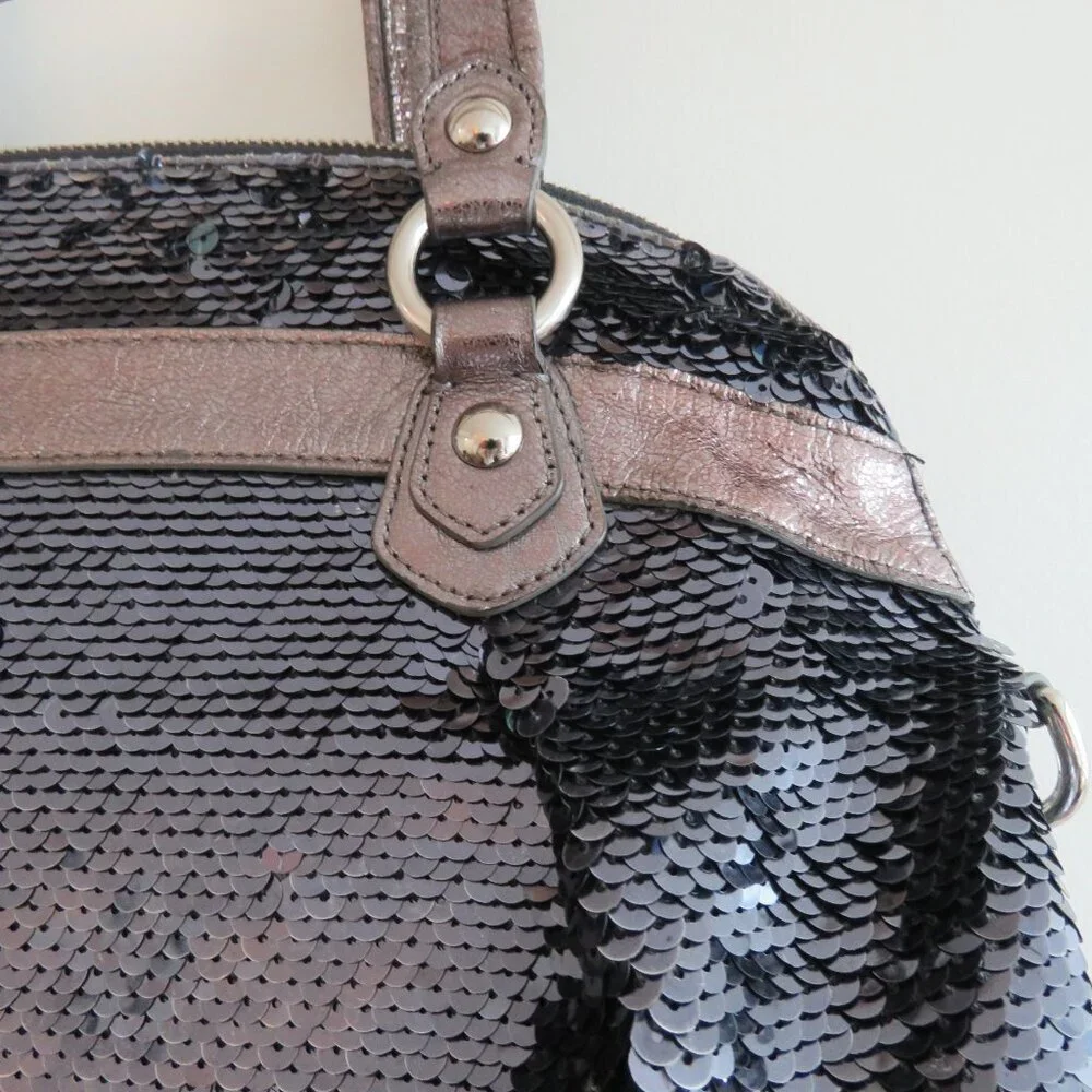 COACH Limited Edition Poppy Spotlight Sequin Metallic Top Handle Crossbody Bag - Picture 12 of 15